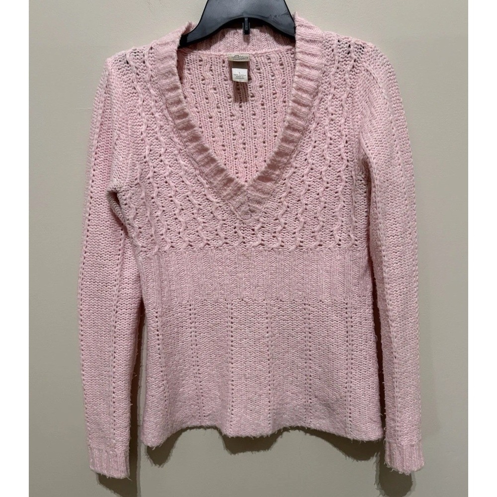 Vintage Y2K Fashion Bug Women's/Juniors Long Sleeve Light Pink  Sweater Size L